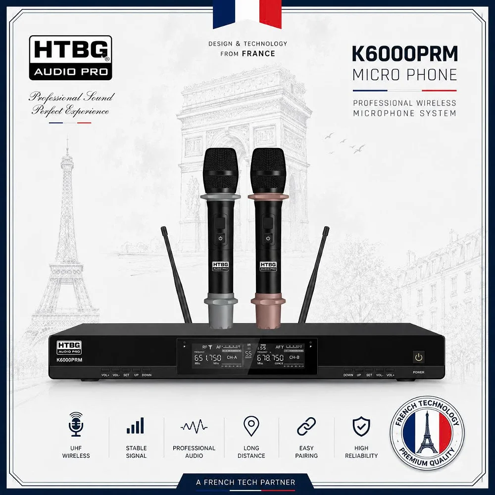 Micro Không Dây Cao Cấp HTBG K6000PRM